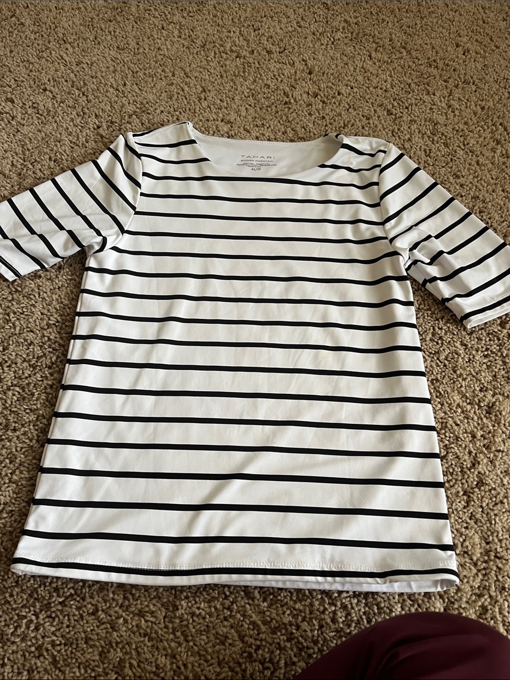 Tahiari White Top with Black Stripes